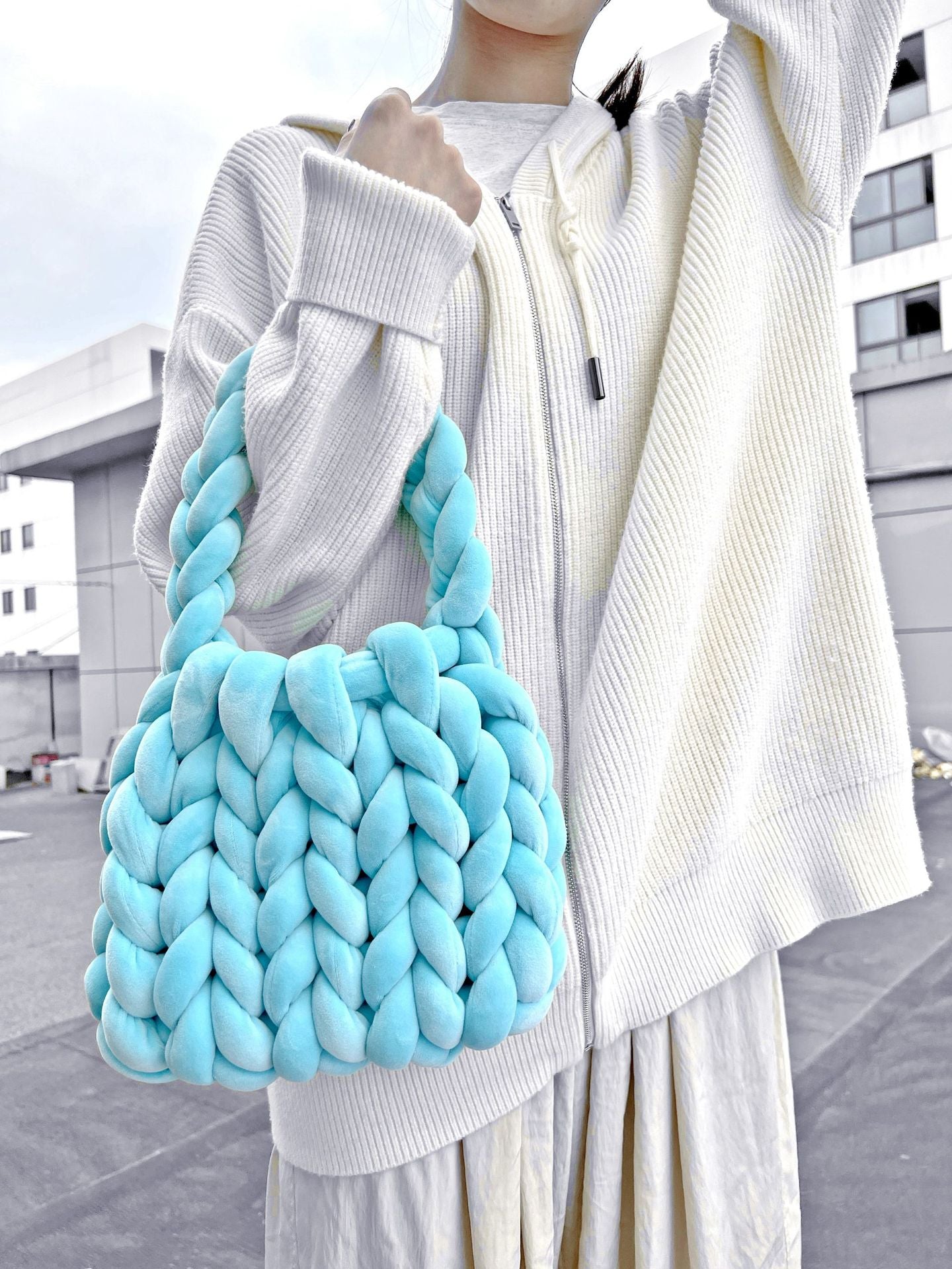 Hand Woven Crystal Velvet Bag