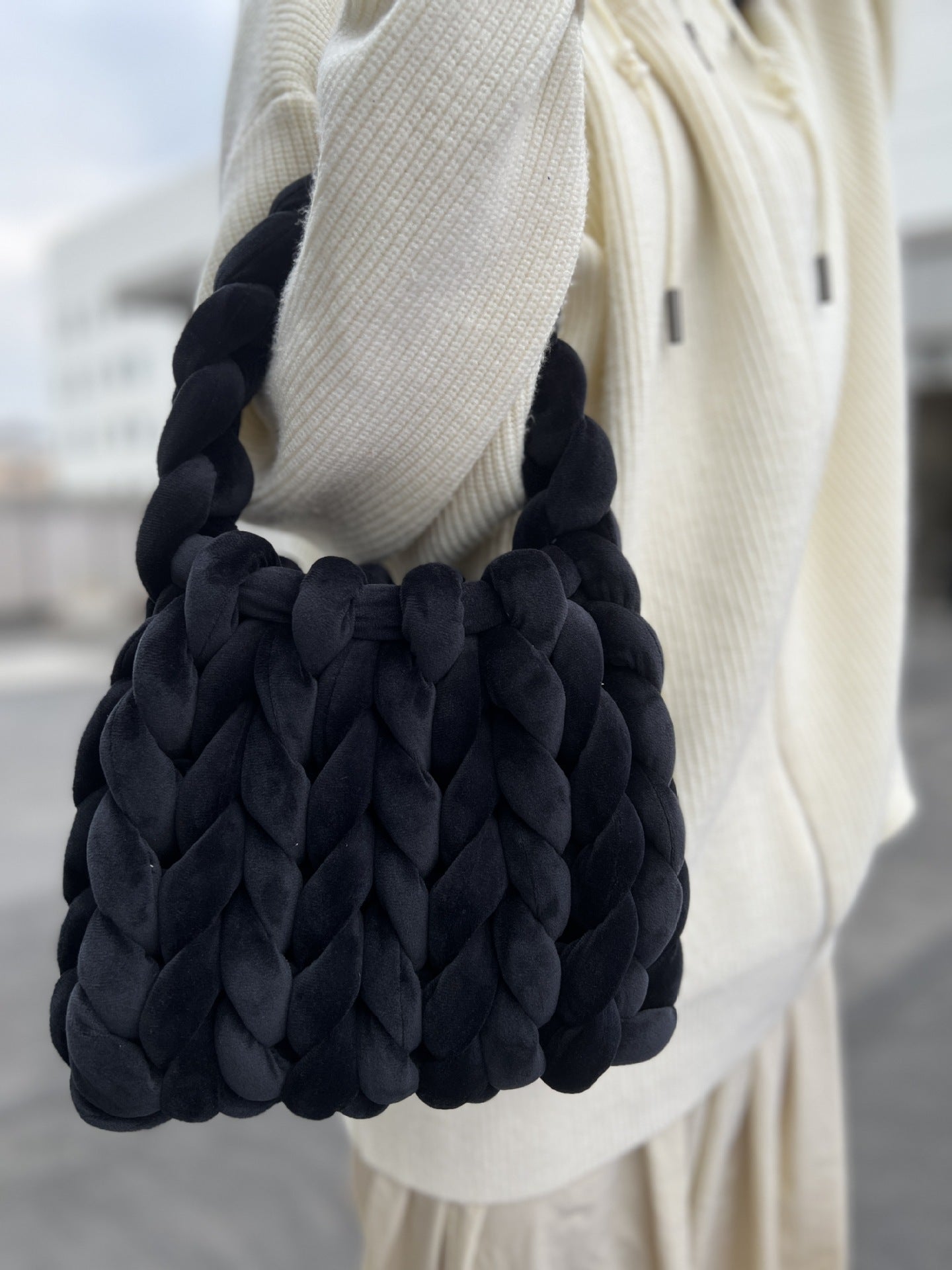 Hand Woven Crystal Velvet Bag