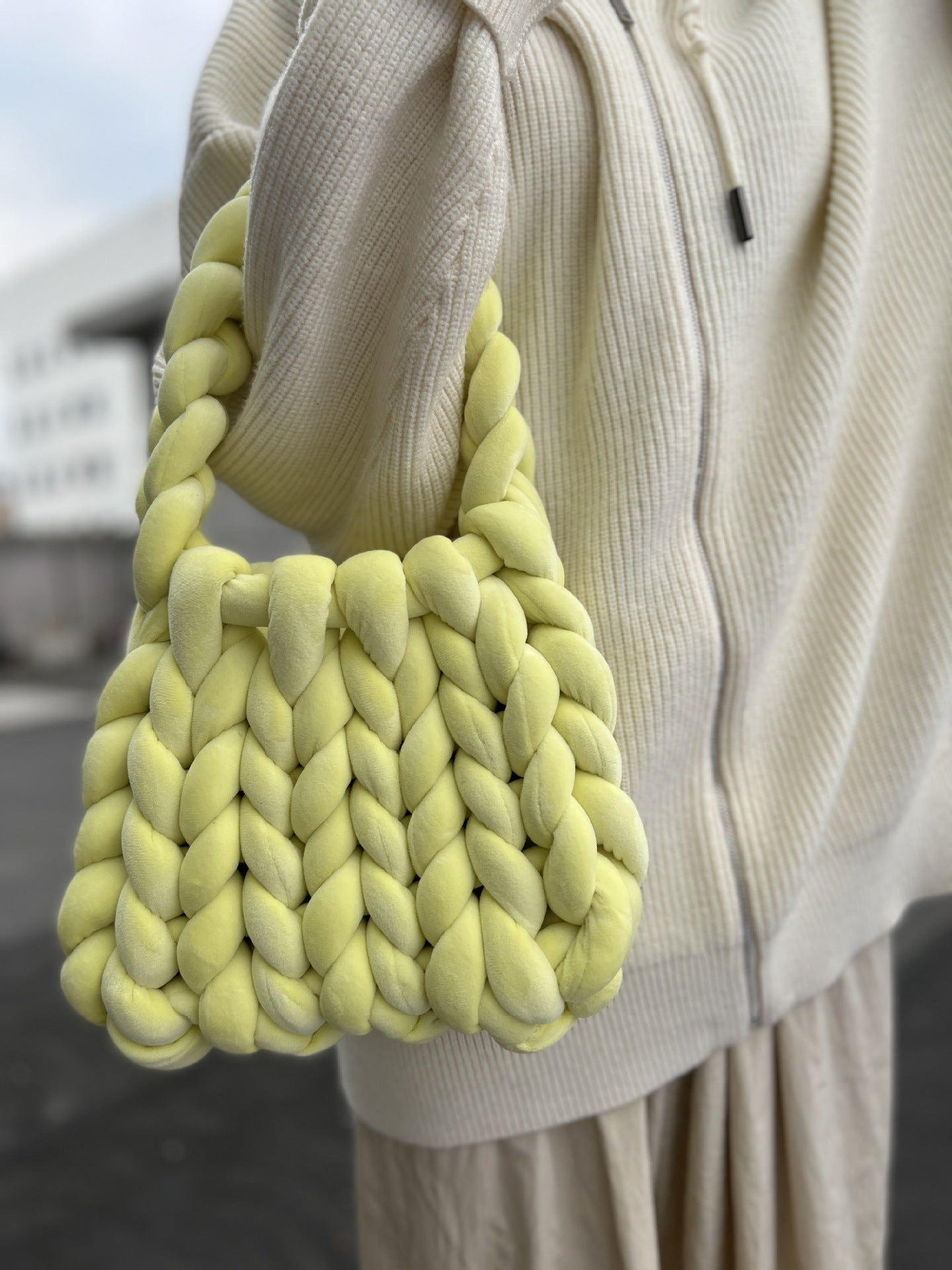 Hand Woven Crystal Velvet Bag