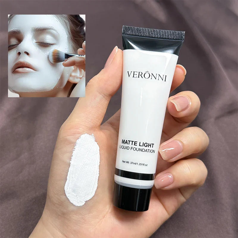 Professional White Face Foundation-Waterproof,Matte Finish,for Photography,Clown,Gothic Makeup,24H Wear,Natural Look Cosmetics