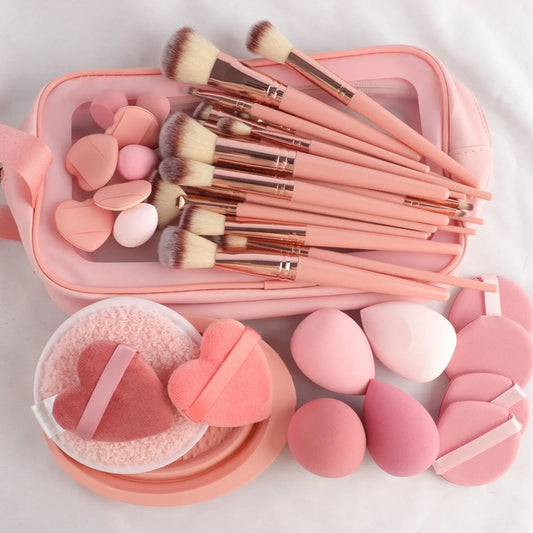 Makeup Tools Kit 46Pcs Foundation Makeup Brush Set Professional Makeup Sponge Removal Puff Cleaning Bowl Makeup Brush Set
