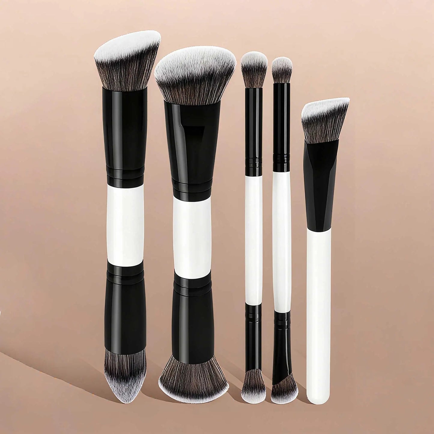 Makeup Brush Set 5pcs Makeup Brushes Double Sided Foundation Triangle Contour Blush Highlight Blending Eyebrow Brush Eyeshadow B