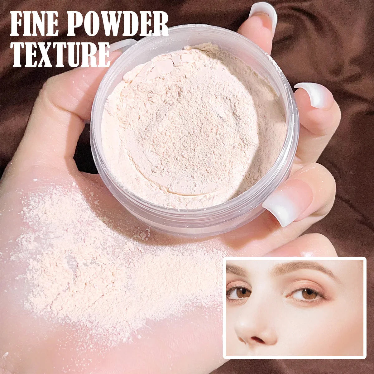 Light, flawless and transparent makeup setting powder,waterproof and easy to take off, natural makeup holding and setting powder