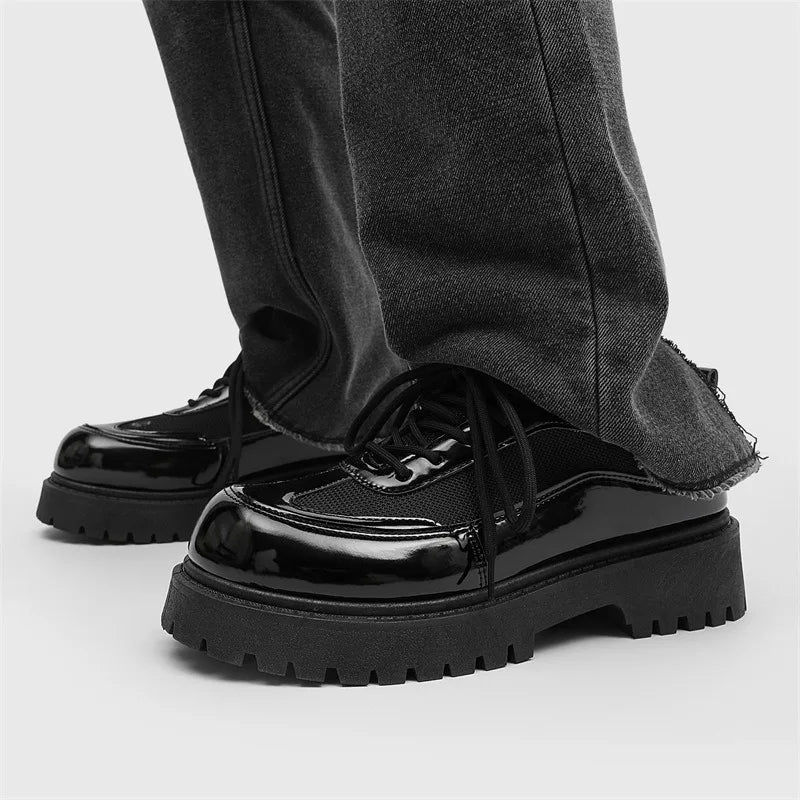 Shoes for Men High Quality Trend Casual Shoes Men Leather Original British Thick Sole Comfort Derby Shoes Sneaker Zapatos Hombre