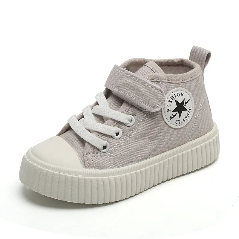 New Canvas Shoes, High-top Casual Shoes, Sneakers, Non-slip Shoes, Children's Skateboard Shoes, Soft-soled Baby Running Shoes