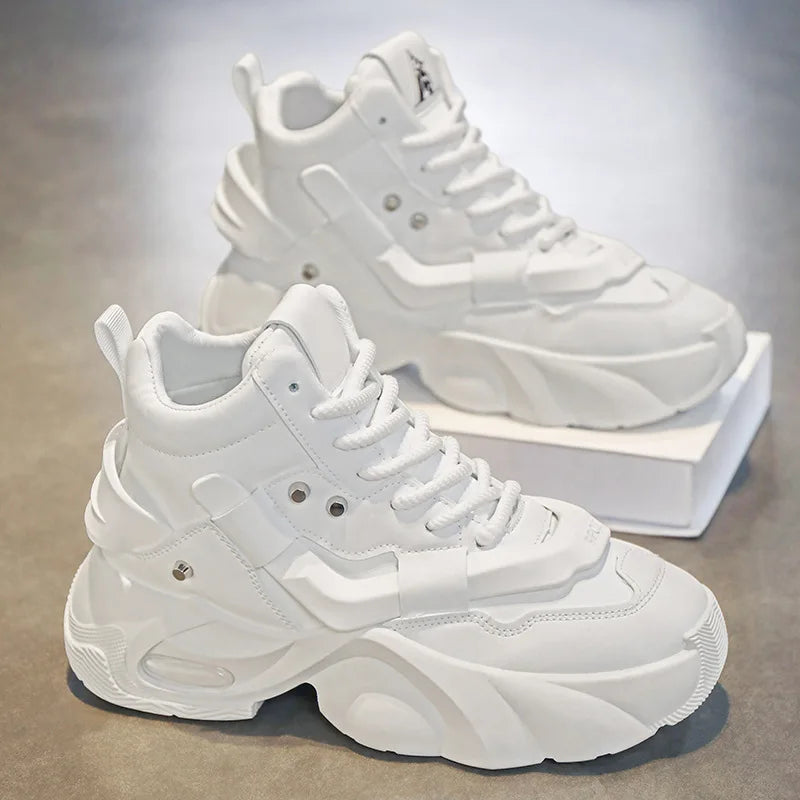 Shoes for Men High Quality Platform Sneaker Fashion High-top Leather Sports Men Shoes Thick-soled Casual Shoes Zapatillas Hombre