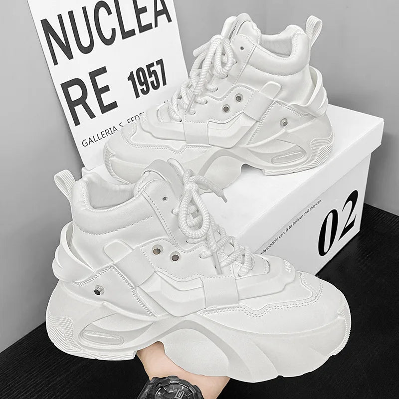 Shoes for Men High Quality Platform Sneaker Fashion High-top Leather Sports Men Shoes Thick-soled Casual Shoes Zapatillas Hombre