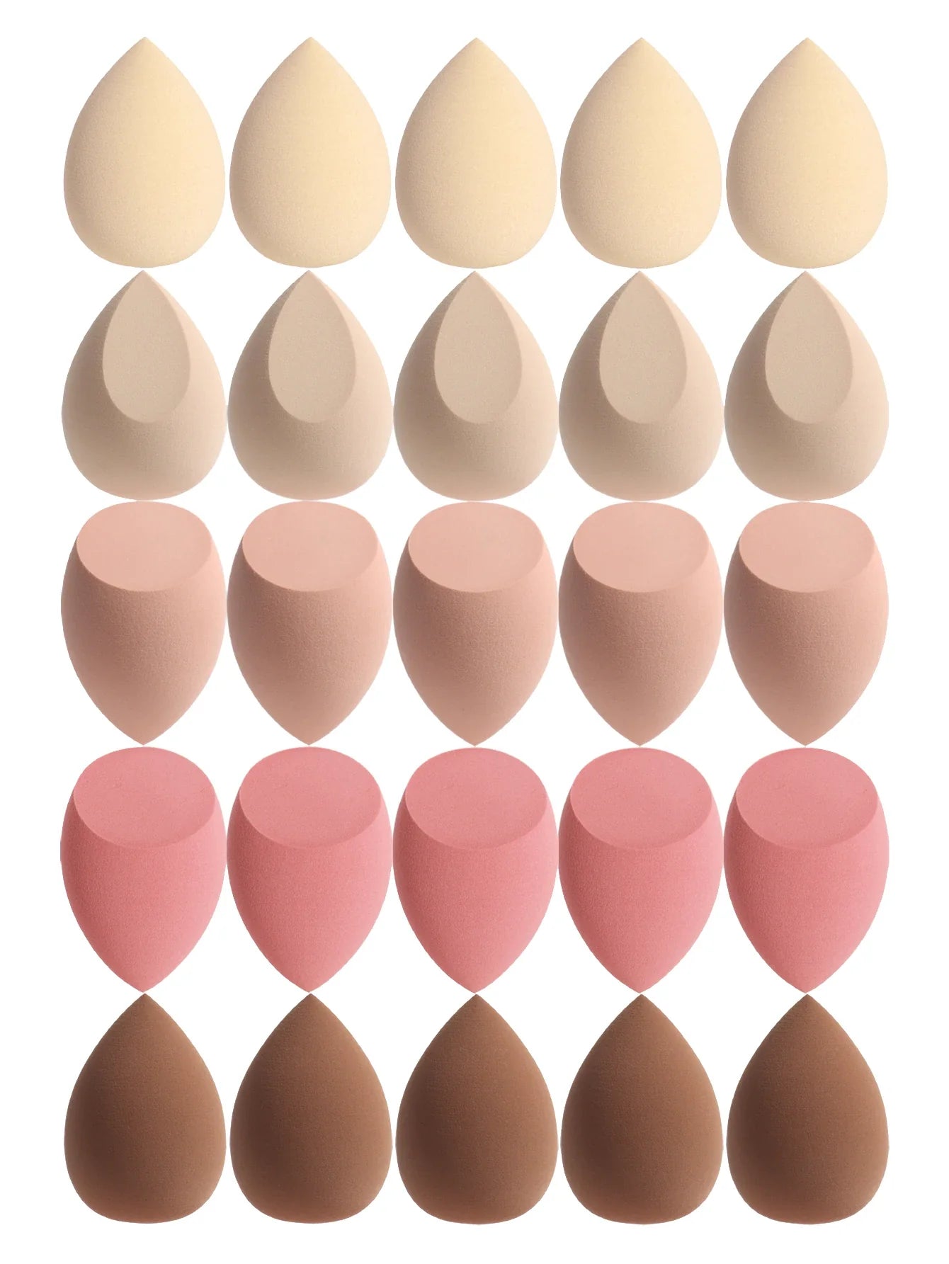 25 Beauty Eggs (Makeup Sponges), Foundation Make-Up Mixed Beauty Sponges, Liquid, Cream and Powder Flawless, Multi-Color Makeup