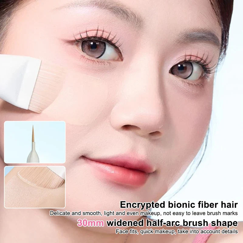 Makeup Ultra-Thin Brush Set Foundation Brush With Traceless Sponge Powder Soft Puff Angled Head Makeup Brush Beauty Tool